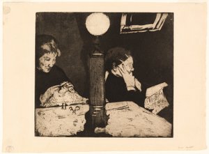 Pod lampou od Mary Cassatt