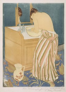 Dámské koupání (La Toilette), 1890-1 (suchá jehla a akvatinta) od Mary Cassatt