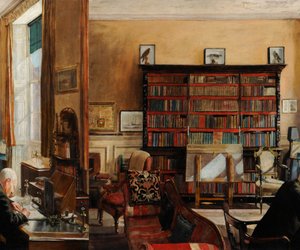 Studie interiéru, asi 1937 (olej na plátně) od Mary Dawson Elwell