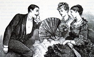 Bohatá mladá dáma pomocí ventilátoru. od Mary Ellen Edwards