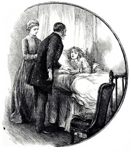 Rytina zobrazující lékaře na návštěvě u svého malého pacienta doma. Ilustrovala Mary Ellen Edwards (1838-1934), anglická umělkyně a plodná ilustrátorka dětských knih. od Mary Ellen Edwards