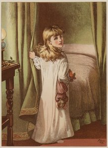 Dívka odchází do postele (chromolitho) od Mary Ellen Edwards