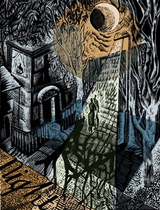 Night, 2016 (rytina na vinylu) od Mary Kuper