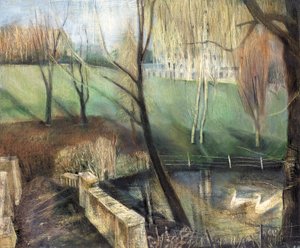 Pond, Kenwood, 2002 (olej na palubě) od Mary Kuper