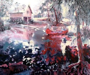 Elvaston loď dům a jezero od Mary Smith