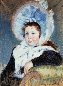 Dorothy ve velmi velké čepici a tmavém kabátě, kolem roku 1904 od Mary Cassatt