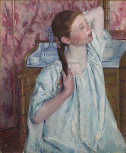 Dívka aranžování vlasů od Mary Stevenson Cassatt