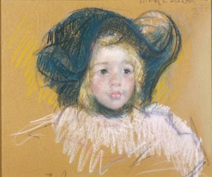 Děvčátko ve velkém klobouku, asi 1904 (pastel na papíře)