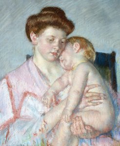 Sleepy Baby, cca 1910 (pastel na papíře)