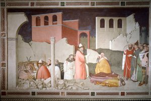 Epizody Silvestra: Papež Svatý Silvestr I. (Silvester nebo Silvestro) (314-335) zavře drakovi tlamu (vlevo) a dechem draka vzkřísí dvě magické terasy (papež Silvestr I. odvrací draka a oživuje ho jeho oběti) - Fre