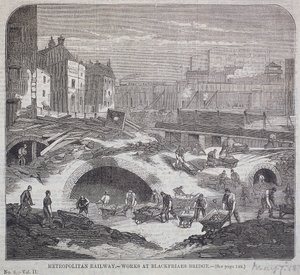 Blackfriars Bridge, Londýn, 1863