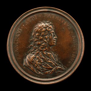 Francesco Redi, 1626-1697, lékař a vědec [avers], 1684. od Massimiliano Soldani
