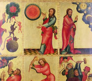 Levé křídlo hlavního oltáře sv. Petra v Hamburku, Grabowerův oltář, 1383 (tempera na panelu) (detail 145257) od Master Bertram of Minden