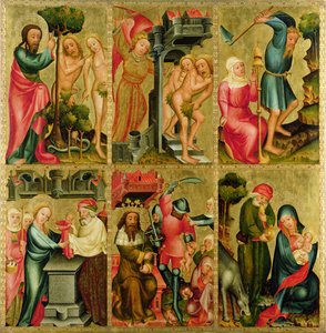 Pravé křídlo hlavního oltáře sv. Petra v Hamburku, Grabowerův oltář, 1383 (tempera na panelu) od Master Bertram of Minden