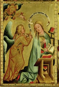 Zvěstování z hlavního oltáře sv. Petra v Hamburku, Grabowerův oltář, 1383 (tempera na panelu)