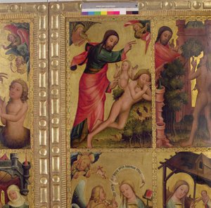 Stvoření Evy, panel z Grabowerova oltáře, hlavního oltáře sv. Petriho v Hamburku (viz také 153622) od Master Bertram of Minden