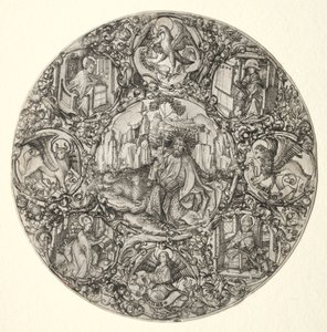 Svatý Jan Křtitel, obklopený evangelisty a čtyřmi otci latinské církve, 1466.
