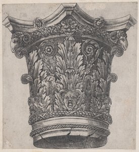 Zrcadlo římské velkoleposti: Kapitál s beraními hlavami a maskami, ca. 1537, ca. 1537