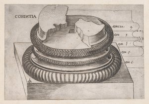 The Roman Mirror Magnificence: Corinthian base from Temple of Mars Avenger, Rome, ..., ca. 1537