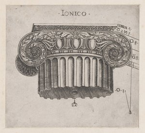 Zrcadlo římské velkoleposti: Iónský kapitál, ca. 1537, ca. 1537