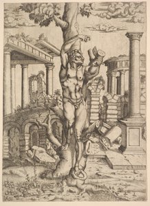 Muž proti stromu, ca. 1543-44. od Master IQV