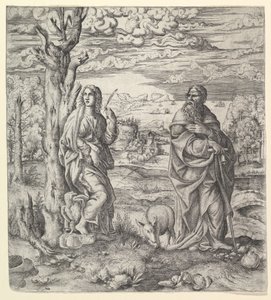 Saint John and Anthony in a Landscape, ca. 1544-45. od Master IQV