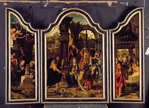 Triptych; Klanění tří králů; Narození Páně a představení v chrámu; Zvěstování