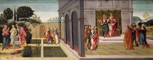 Susanna a starší v zahradě a soud se Susannou před staršími, kolem roku 1500 od Master of Apollo and Daphne