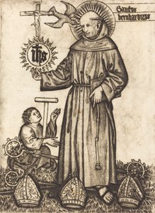 Svatý Bernhardinus, 50. léta 14. století. od Master of Balaam