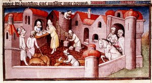 Scéna z knihy Marca Pola Book of Marvels..., začátek 15. století od Master of Boucicaut