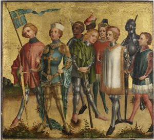 Saint Gereon z Kolína nad Rýnem s vojáky, cca 1460 od Master of Cologne
