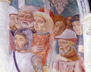 Itálie, region Piemont, provincie Alessandria, freska v kapli v bazilice Santa Maria Assunta