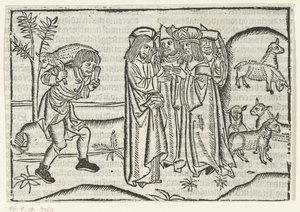 Podobenství o ztracené ovci od Master of Delft (attributed to)