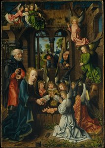 Adoration of the Christ Child, cca 1500 (olej na dubovém panelu)