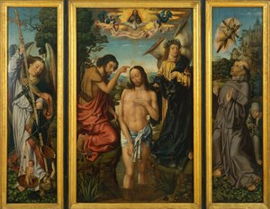 Triptych Křtu Krista - Mistr z Frankfurtu (1460-asi 1533) - ca. 1510 - Olej na dřevě - 169x213,5 - Museu Nacional d