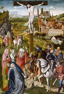 The Crucifixion, c.1465-70 (tempera a olej na dřevě) od Master of Georg Muehlichs Meisterlin Chronicle attr. to Master of Georg Muehlichs Meisterlin Chronicle attr. to