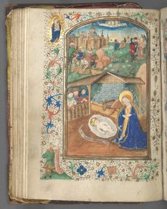 Kniha hodin Použití Utrechtu: fol. 62v, Narození Páně, c. 1460-1465.