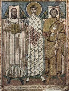 Svatý Demetrius Soluňský s donátory, 6.-7. století od Master of Hagios Demetrios