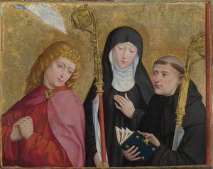 Svatí Jan Evangelista, Scholastica a Benedict The Liesborn Altarpiece, ca. 1470-1480