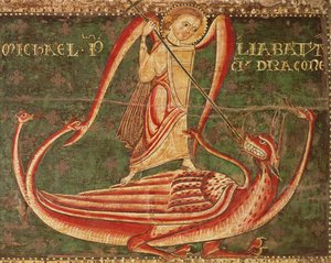 Svatý Michael bojuje s drakem od Master of Llussà