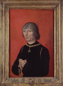 "Portrét Ludvíka z Brugg, pána Gruuthuse (1422-1492)"" Malba Mistra portrétů princů (aktivní kolem roku 1450) Kolem 1490 Groeningemuseum, Bruggy od Master of Portraits of Princes