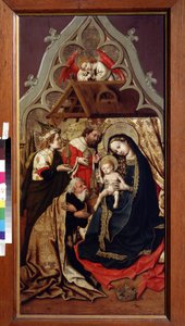Klanění tří králů. Klanění tří králů. Obraz mistra hradu Lichtenštejna, rakouského malíře (činný v letech 1430 až 1450), kolem roku 1440. Olej na dřevě. Puškinovo muzeum výtvarných umění, Moskva od Master of Schloss Lichtenstein