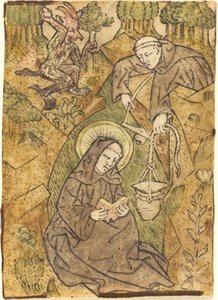 Svatý Benedikt a mnich Romanus od Master of St. Wolfgang