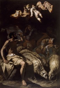 Anděl zjevující se pastýřům, 1600-50. od Master of the Annunciation to the Shepherds