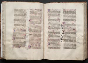 Gothajský misál: Fol. 50v, text, c. 1375. od Master of the Boqueteaux