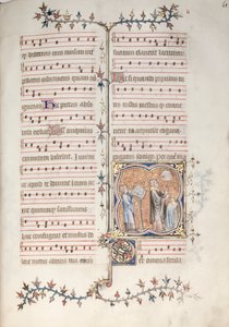 Gothajský misál: Fol. 61r, Kněz zpívající úřad, c. 1375. od Master of the Boqueteaux