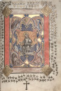 Gothajský misál: Fol. 64r, Kristus ve velebnosti, c. 1375. od Master of the Boqueteaux