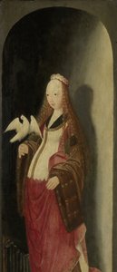 Svatá Cecílie, pravé křídlo triptychu od Master of the Brunswick Diptych (attributed to)