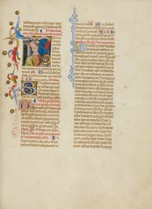Iniciála J: Stětí svatého Jana Křtitele od Master of the Brussels Initials