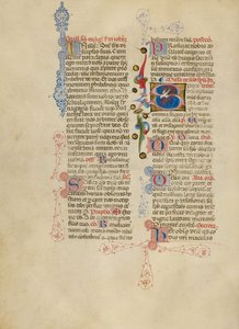 Počáteční S: Holubice Ducha svatého od Master of the Brussels Initials